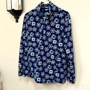 Lands End Snowflake Fleece L